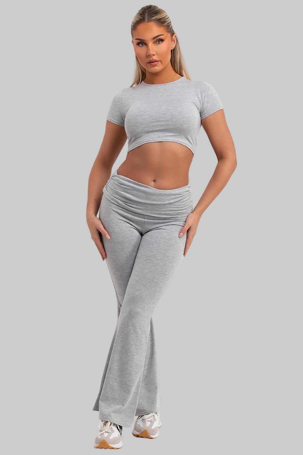 Fold Over Flared Trousers | Top Co-Ord Set