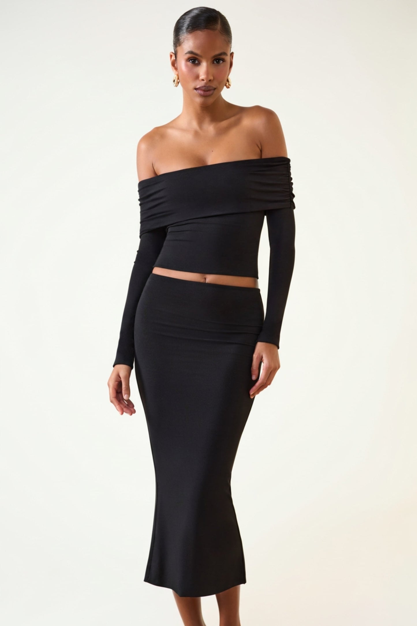 Off-Shoulder Modal Top | Black