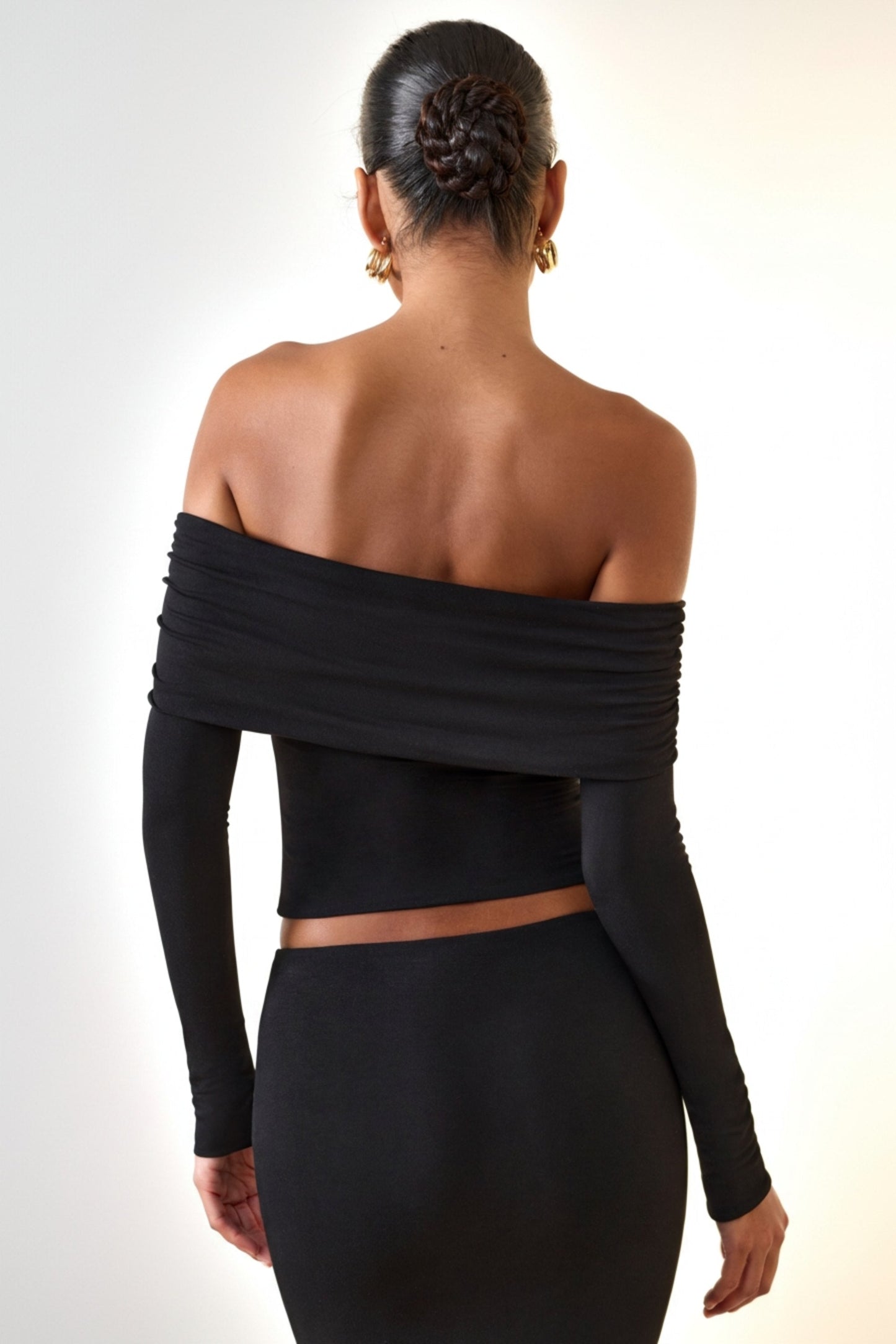 Off-Shoulder Modal Top | Black
