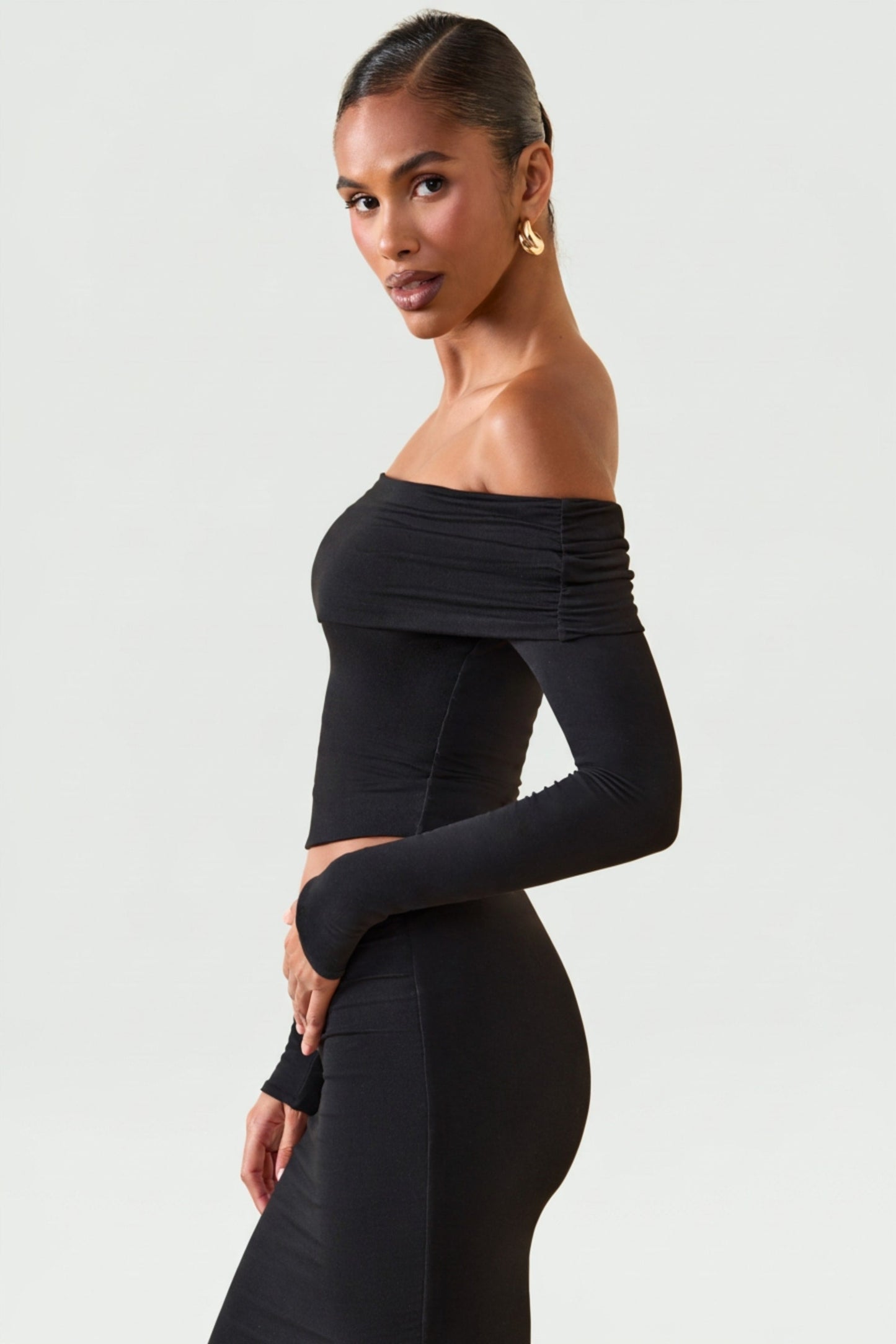 Off-Shoulder Modal Top | Black