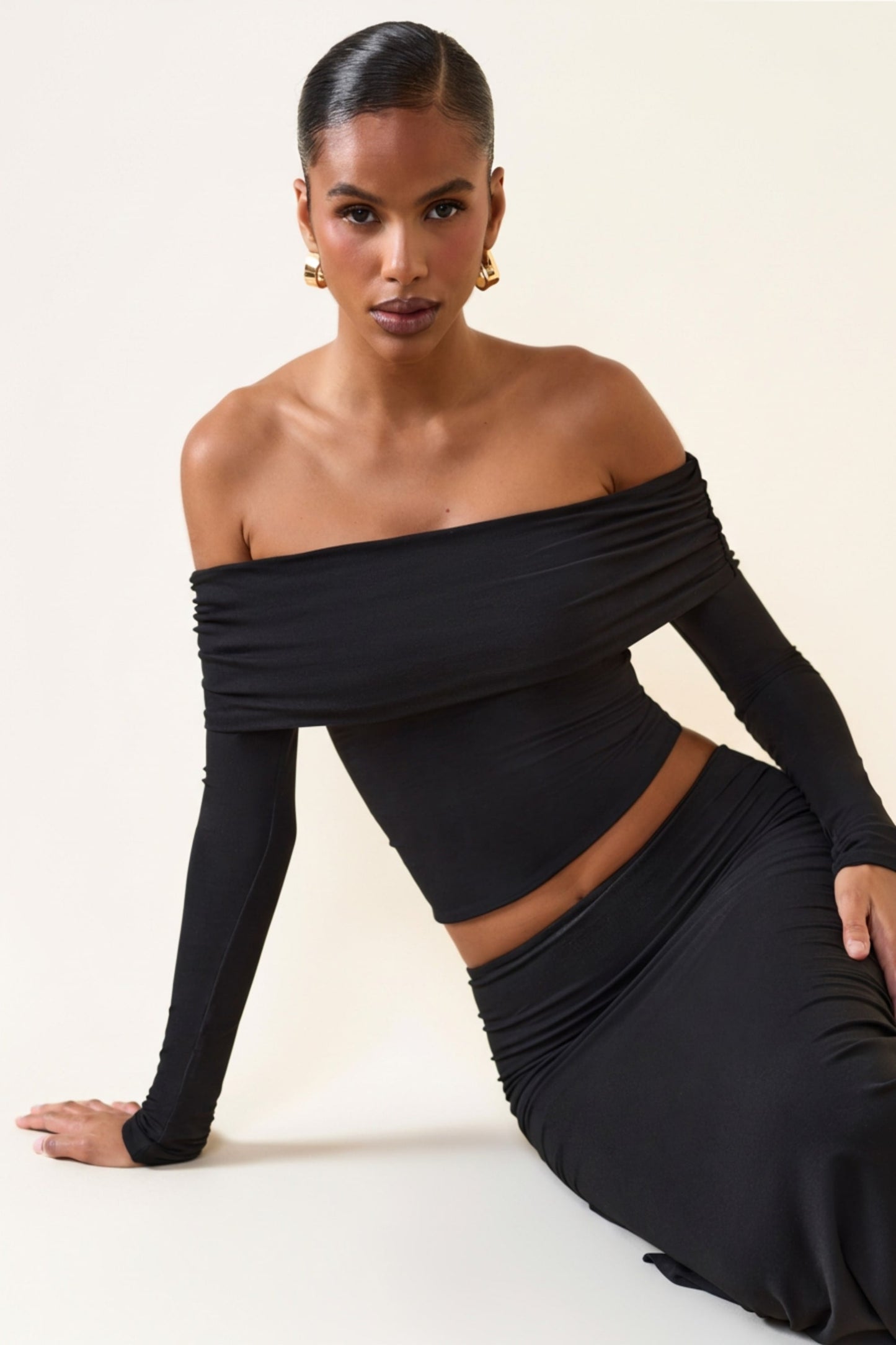 Off-Shoulder Modal Top | Black