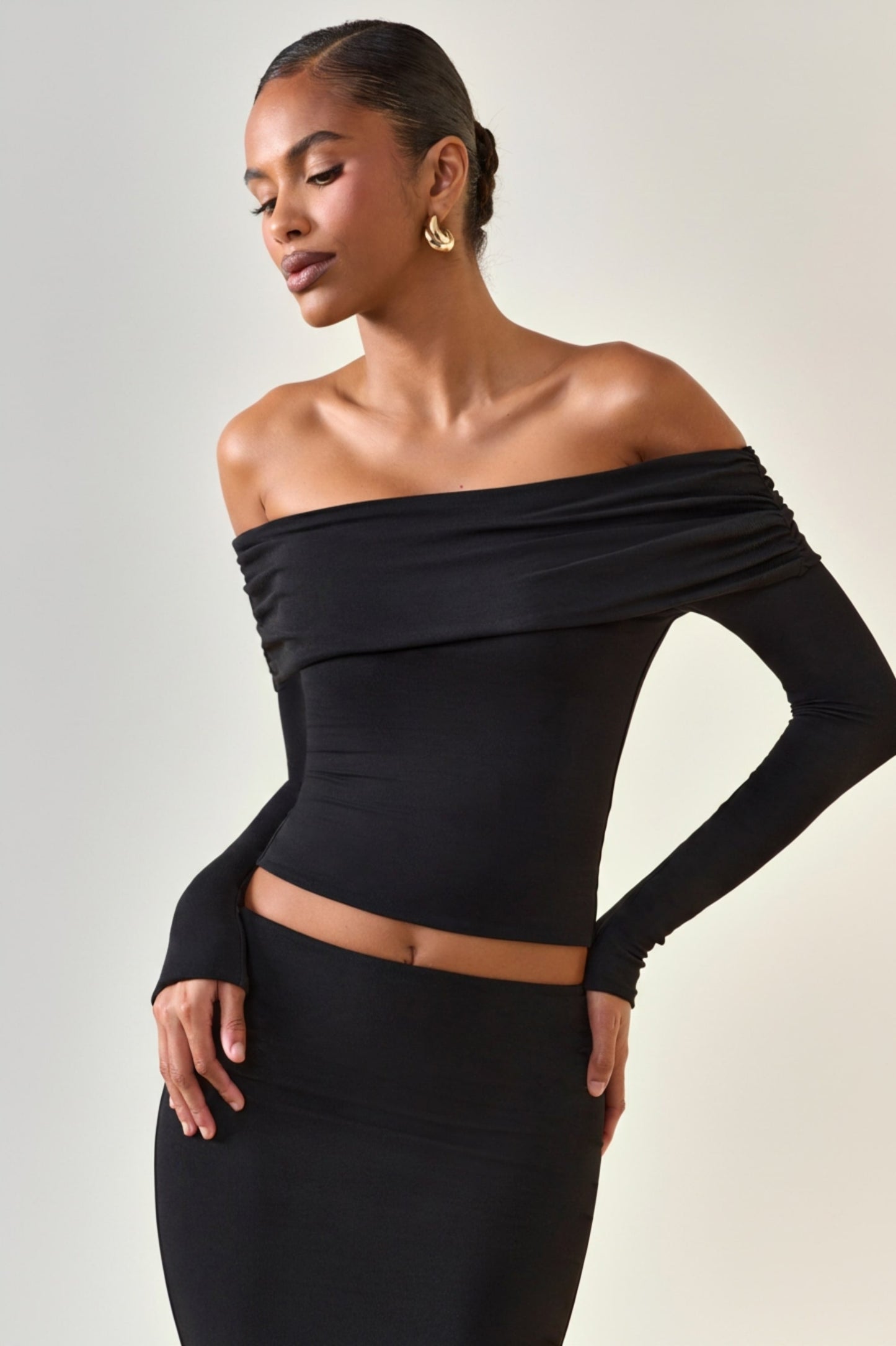 Off-Shoulder Modal Top | Black